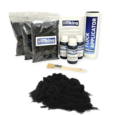 Kit flocado negro paquete triple grande - Kit de tablero flocado para coche flocado hágalo usted mismo - Imagen 1 de 3