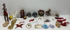 Lot of 25 Vintage Mixed Christmas Ornaments & One Reindeer Figure