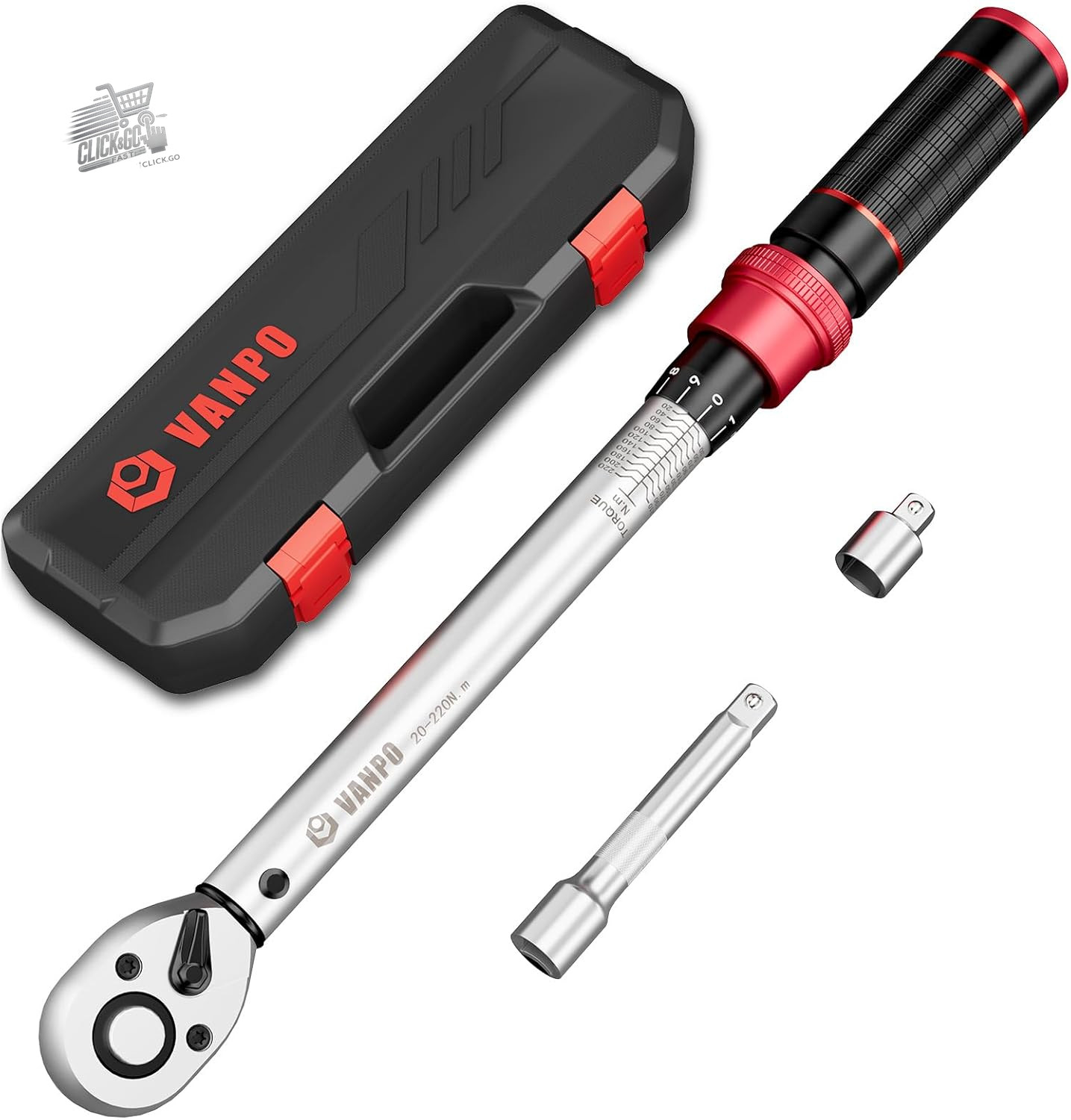 Chiave Dinamometrica 1/2 Professionale 20 220 Nm Auto Moto Set Cricchetto Prolun - Miniatura 9