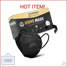 KN95 Face Masks Black Adults - 100 Pack Disposable Masks Comfortable 5-Layer Saf