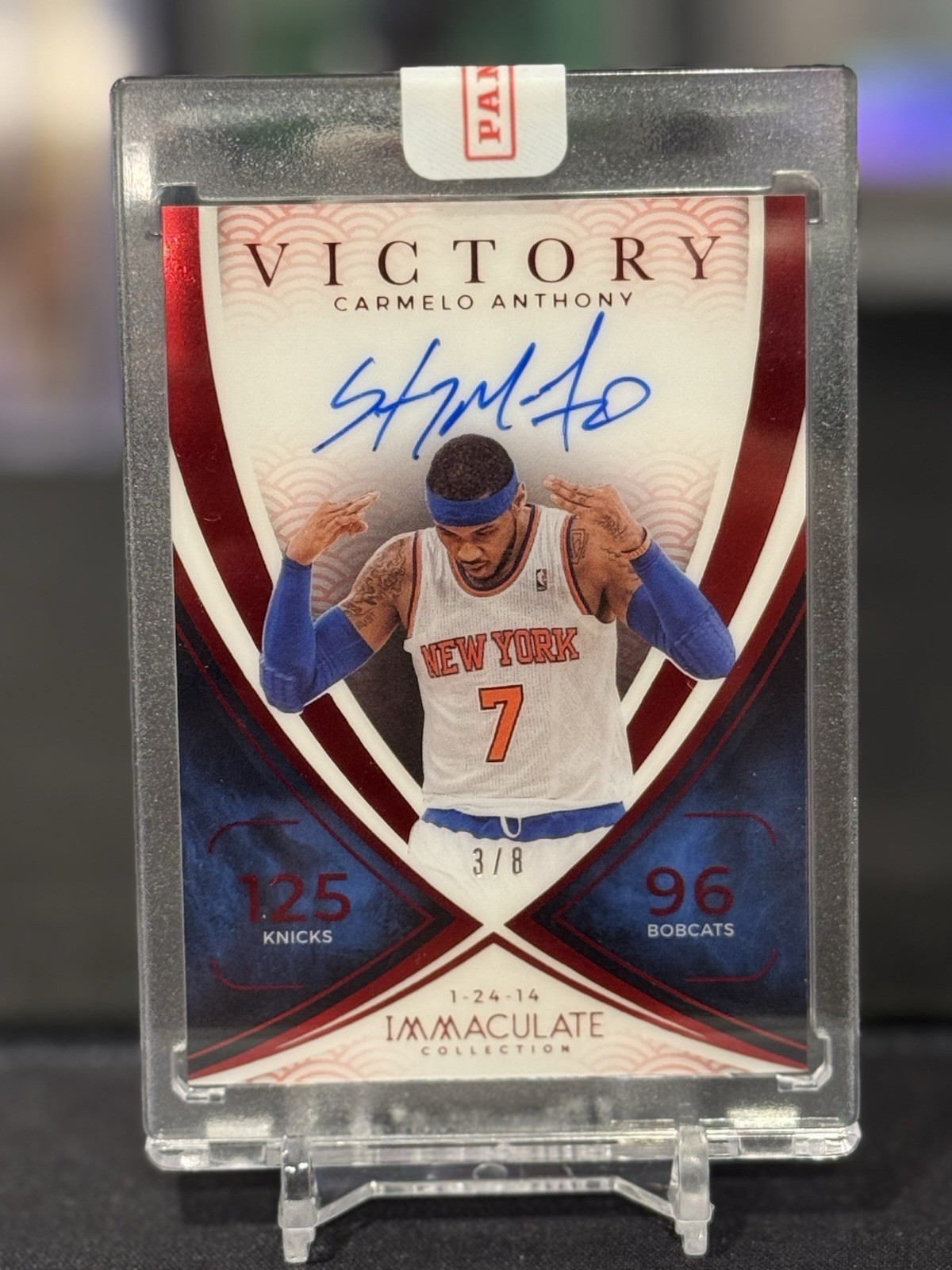 2024 Immaculate Carmelo Anthony Victory Signatures Red ON CARD AUTO #3/8 KNICKS