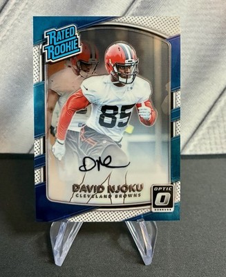 2017 Panini Donruss Optic Rated Rookie David Njoku On Card Auto /150 RC #164