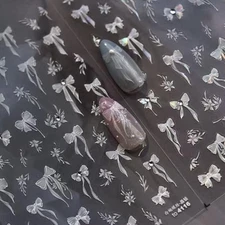 Nail Sticker Decals, Butterfly, Ribbon, and Mermaid Tail, 4 Sheets, 3 From Japan