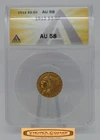 1912 Indian Head Gold $2.5, Quarter Eagle, ANACS AU 58 - #B55679