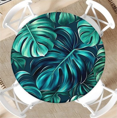 artslion Outdoor Runde Tischdecke mit Gummizug 36 Zoll (rund), Palme 