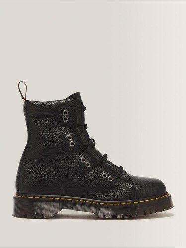 Dr. Martens 1460 BEX LACE-TO-TOE SOFT LEATHER BOOTS Black/Yellow Size US 6