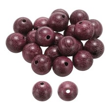 200pcs 8mm Purple Perilla Wood Round Polished Wooden Loose Beads for Craft