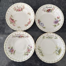 Royal Albert Flower Of The Month 4 Ice Cream/ Fruit  Bowls VGC