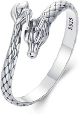 925 Sterling Silver Adjustable Open Ring Trendy Elegant Unique Open Ring Flower