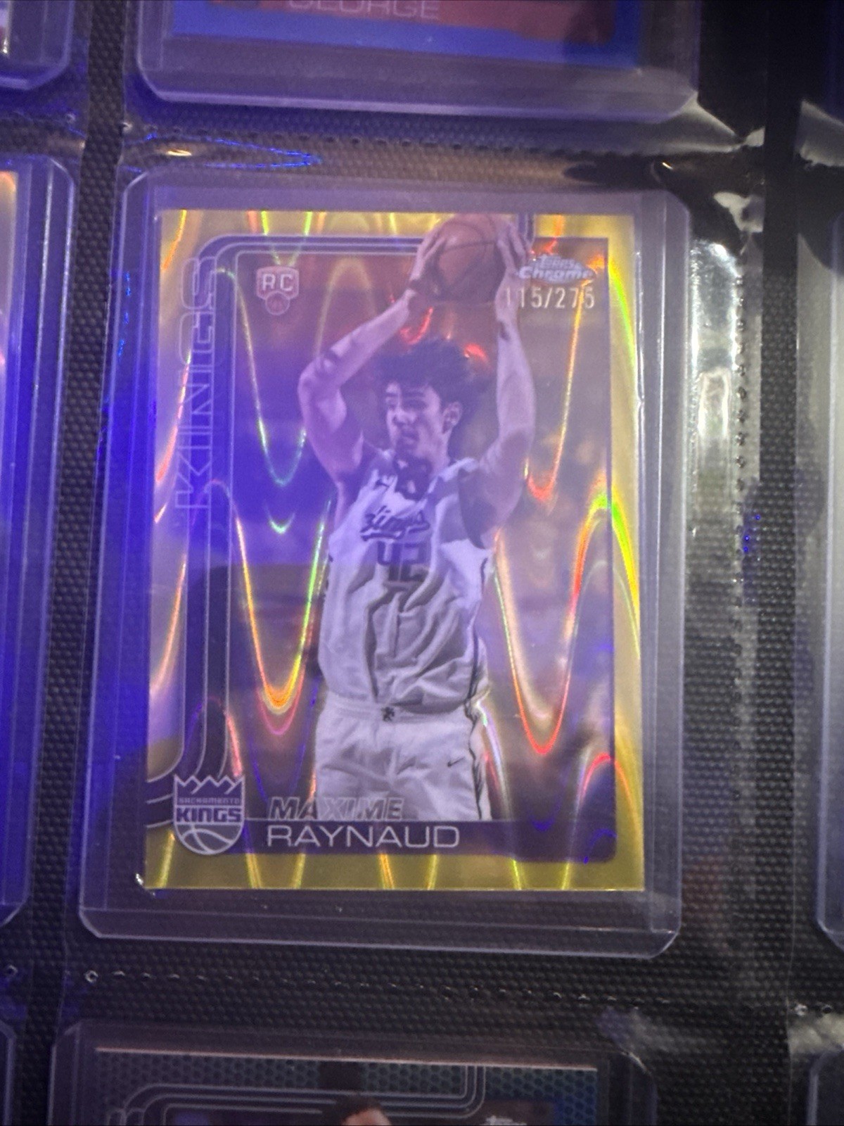 Maxime Raynaud 2025-26 Topps Chrome #293 RC Rookie Yellow Raywave /275