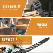8 Inch Black Zip Ties 1000 Pack Heavy Duty 60LBS UV Resistant Cable Ties Nylon