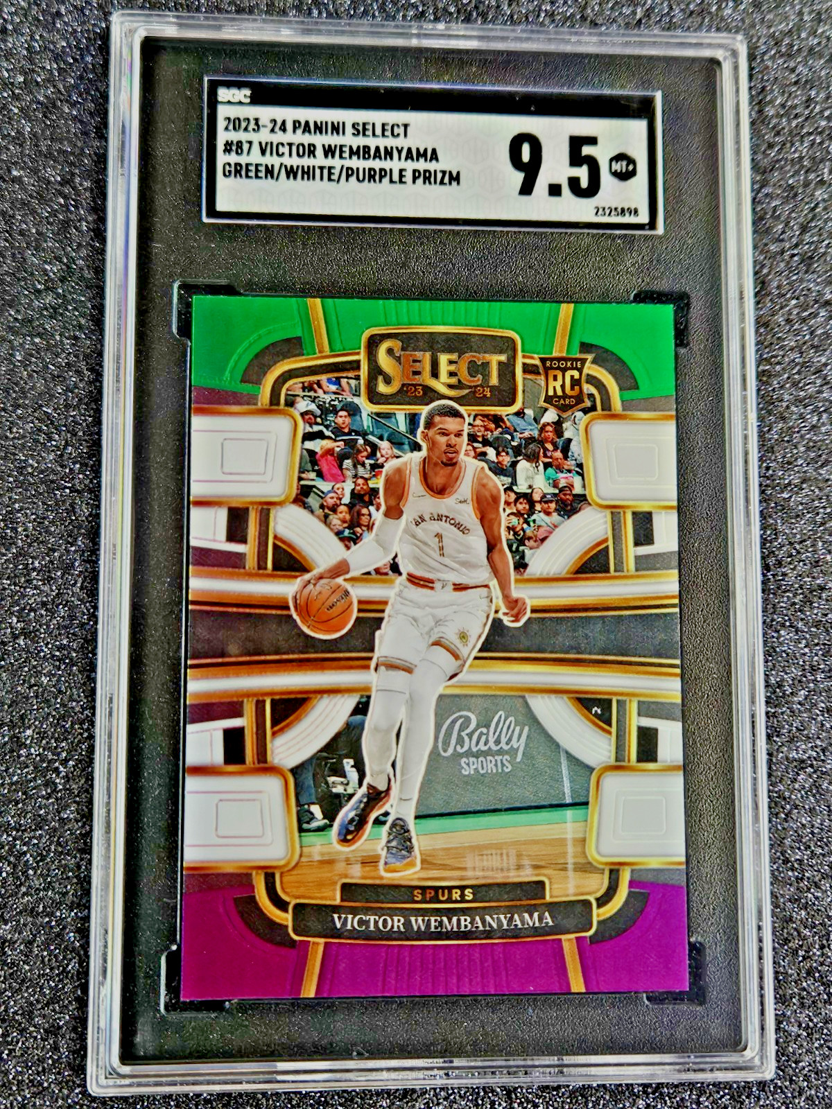2023-24 Panini Select Prizm RC Victor Wembanyama Green White Purple Rookie #87💥 view 6