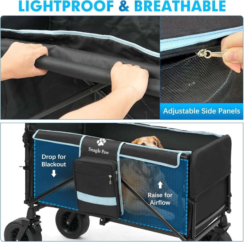 Snagle Paw Large Dog Stroller 90kg All-Terrain w/ Tailgate Ramp, Foldable - Image 4 of 4