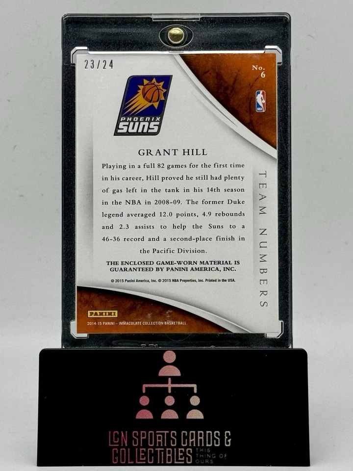 2014-15 Panini Immaculate Collection Basketball Grant Hill Team Numbers 23/24 - Image 2 of 3