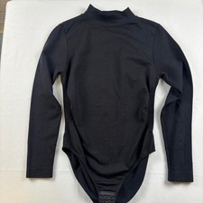 Women  s Black High-Neck Long-Sleeve Bodysuit   Slimming Fit   Size M/L
