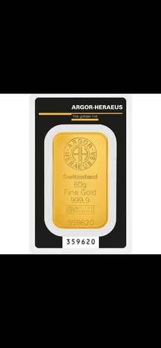 Or fin 50 g 999,9 - Argor Heraeus & The Perth Mint - lingots disponibles
