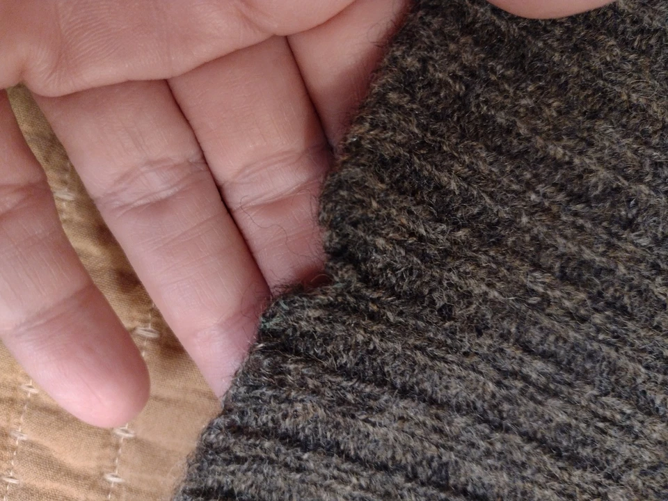 Suéter Vintage Lana Cuello en V Marrón Azul Marino Crema Rayas Años 70 80 Algunos Usan 23x23 Foto 4 de 4