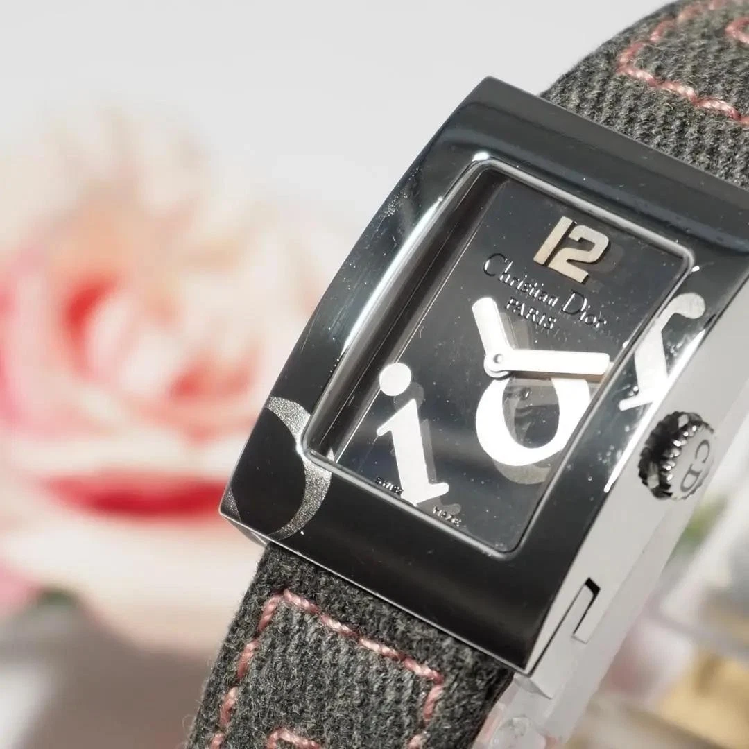 Montre femme Dior change ceinture cadran miroir carré C369 Christian Dior,9624