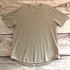 Bylt Shirt XL Mens Brown Premium Basics Drop Cut V Neck Lux Short Sleeve Stretch