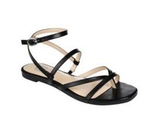 Journee Collection Womens 9 M Black Indee Strappy Flat Sandals NIB SJ8
