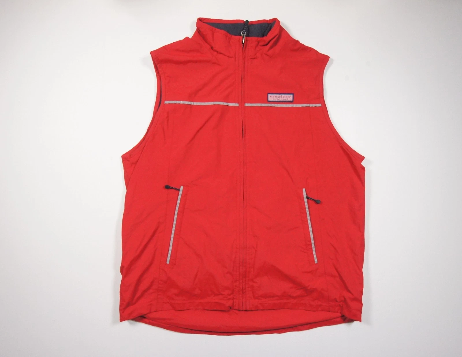 Vineyard Vines Jacket Mens Medium Red Vest Full Zip Sleeveless Outdoors Nylon