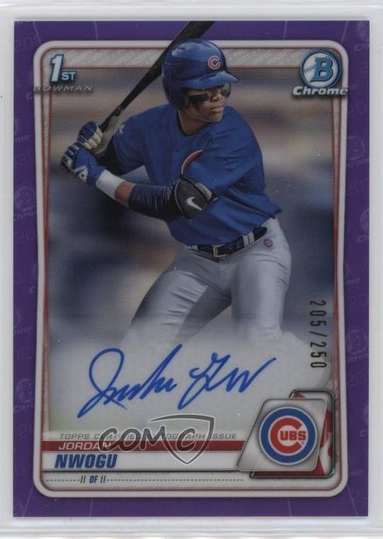2020 Bowman Draft Chrome Picks Purple Refractor 205/250 Jordan Nwogu Auto a8r