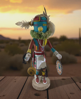 #ad VTG 1980 Sio Sun Hand Carved American Kachina William E. Volz 16quot; Doll $688.00