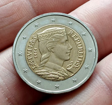 2014 LATVIA  2 EURO COIN - MILDA,  UNCIRCULATED CONDITION.