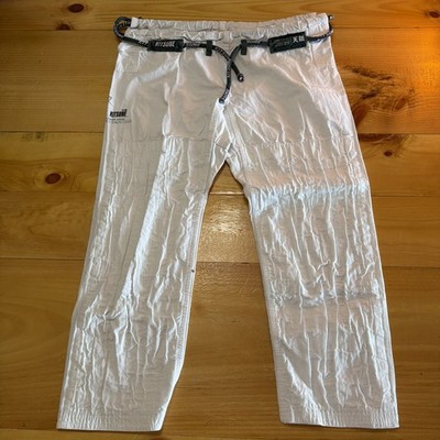 Kitsune Kimonos Jiu Jitsu Gi Pants A1F White 100% Cotton Skill Patience Logo BJJ