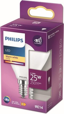 Philips LED Classic E14 25W Tropfen matt warmweiss Energiesparlampe