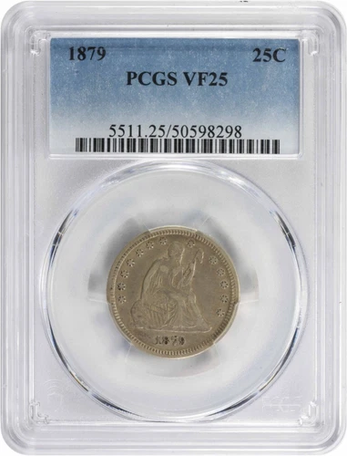 1879 Liberty Seated Silver Quarter VF25 PCGS