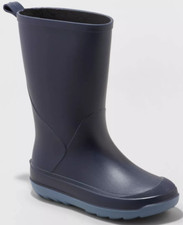 Unisex Slip On Navy Rain Boots Waterproof Rubber Shoes All Weather Outdoor New