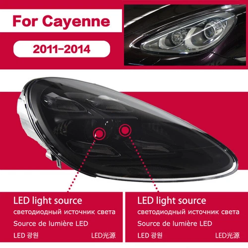 LED DRL Headlight For Porsche Cayenne 2011-2018 LED Front Turn Signal Assembly - Picture 3 of 11