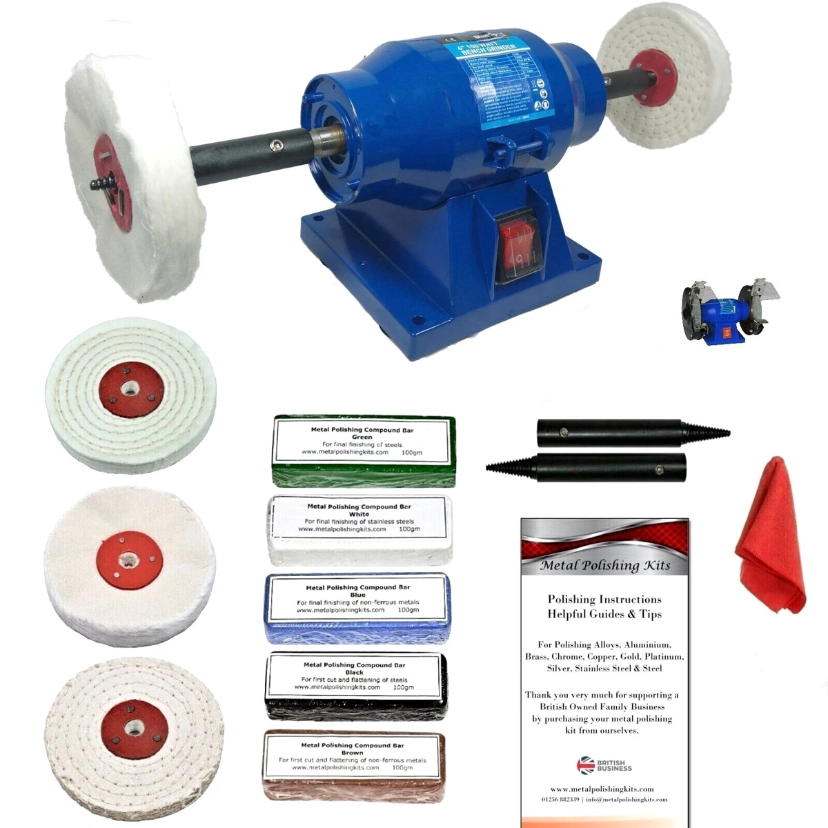 Polishing Aluminium and Steels with a Bench Grinder Metal Polishing Kit. 