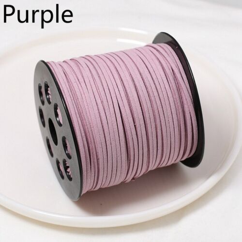DIY 100 Yards Faux Suede Leather Jewelry Cord Flat Strap Velvet Lace Thread Sew - Picture 11 of 21