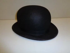 Vintage Black Derby Bowler Hat Fr. Tripler England New York 7 1/8