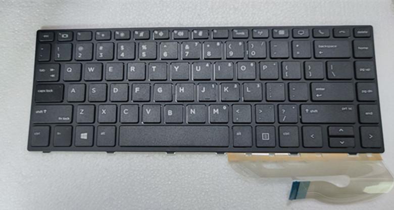 for HP Elitebook 745 G5 840 G5 Keyboard US No Backlit No Point black frame
