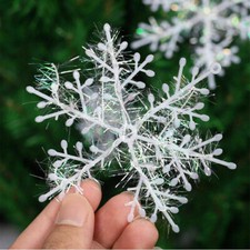 30x Snowflakes Christmas Tree Ornament Hanging Snow Flake Decor Home DIY