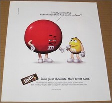 2000 Milk Chocolate M&M's Print Ad 10" x 12" Advertisement Vintage JanSport
