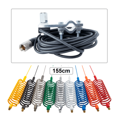 #ad springer stinger 1.55m cb radio antenna and flat bar mirror mount aerial kit GBP 29.99