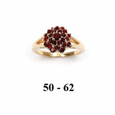 Bague Fleur En Plaqué Or 18K - Pierre Rubis Cz - Taille 58 - Neuf Avec étiquettes - Dolly-Bijoux