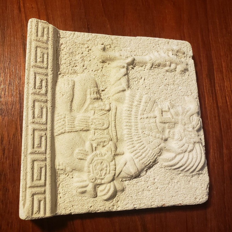 The Guardian Pottery Tile of Warrior King Pacai's Tomb Hand Finished by Artisans