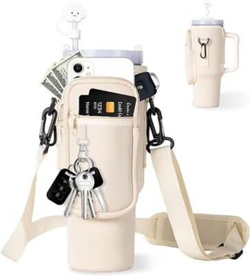 Water Bottle Carrying Insulated Bag for Stanley 40oz Tumbler Case with Pockets