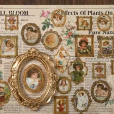 30X Vintage Fairy Beauty PET Stickers Junk Journal Diary Diy Decorative Collage