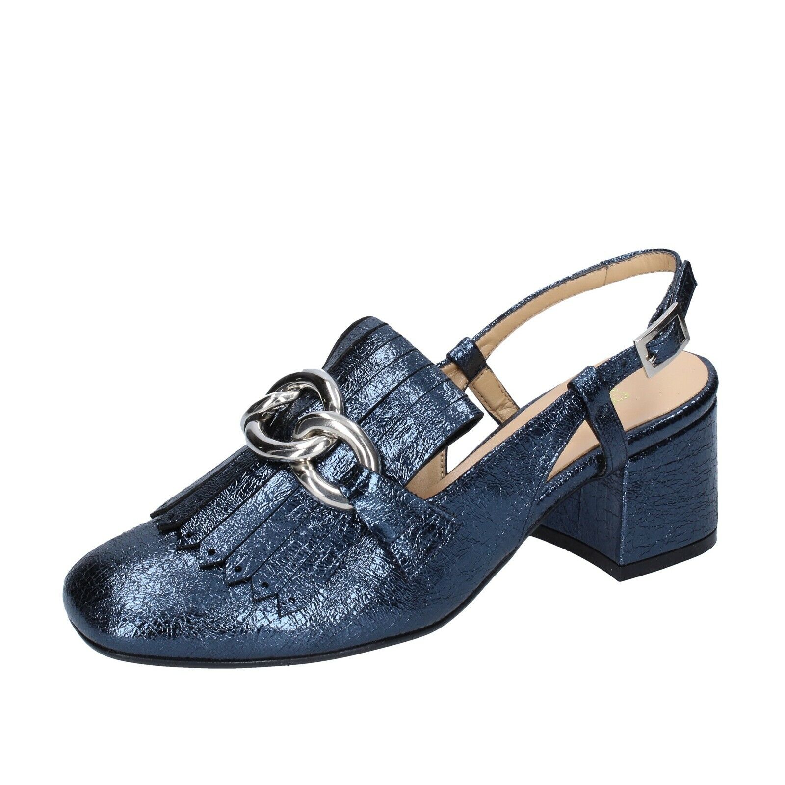 Womenapos;s Shoes OLGA RUBINI 36 Leather BP Sales for sale Eu Court Blue 5 ☆ very popular