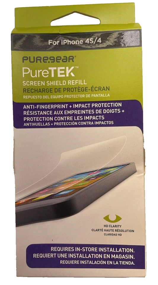 Repuesto protector de pantalla PureGear Puretek para iPhone 4/4s, transparente Foto 2 de 4