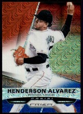 2015 Panini Prizm Red White Blue Mojo Henderson Alvarez Miami Marlins #74
