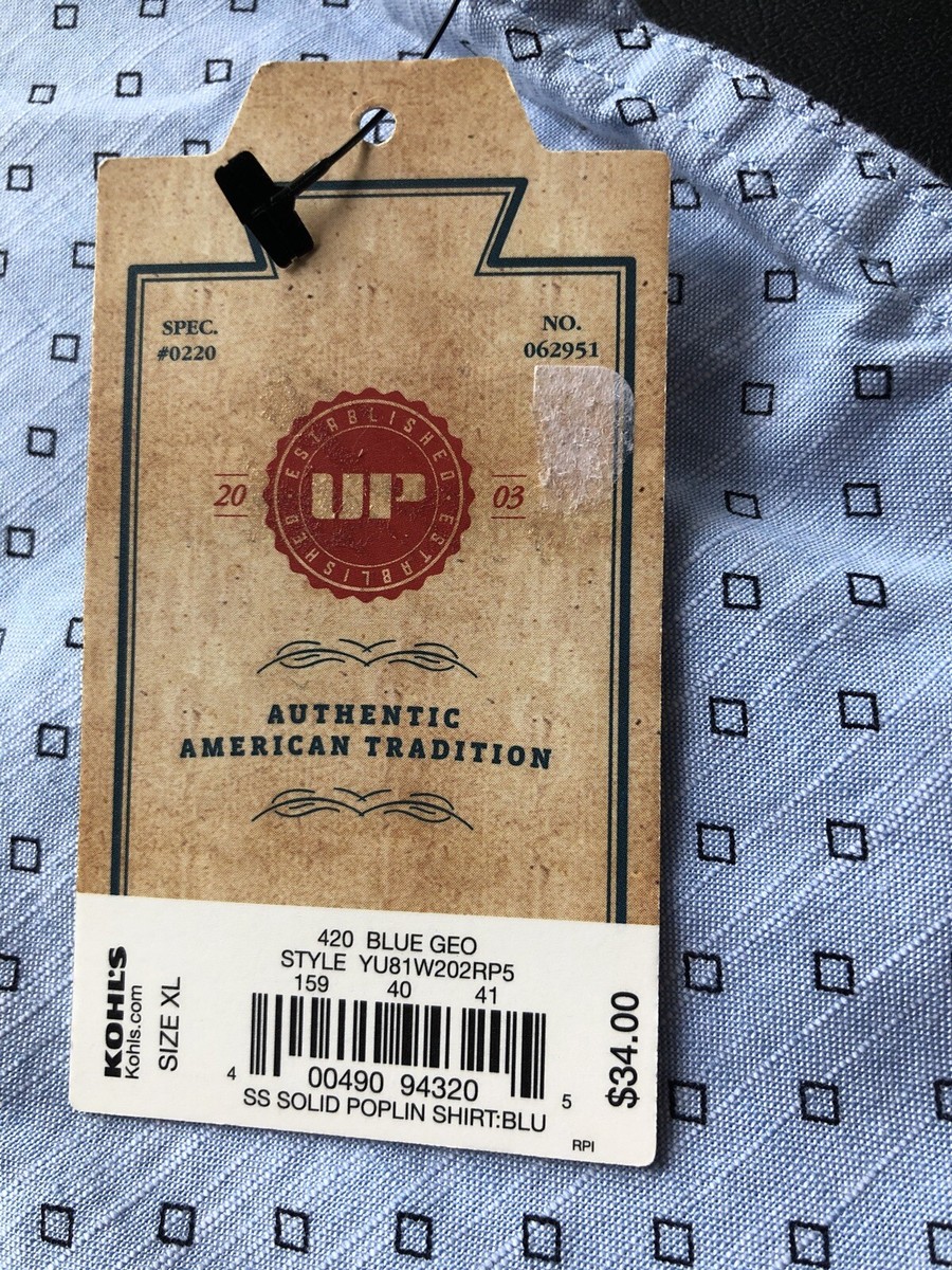 Urban Pipeline SS Button Up Shirt Blue XLarge Mens $34 (s-rd-24-26