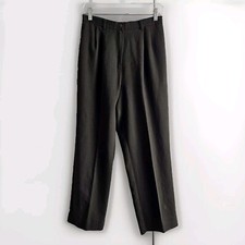 Vtg Women Dress Pants Trousers Pleated Straight Leg High Waist Size 10 Petite