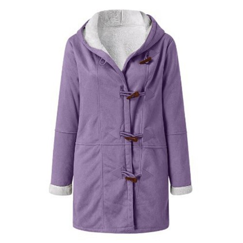 S-5XL Oversize Women Winter Warm Long Hooded Jacket Thicken Fleece Coat Overcoat - Picture 8 of 19